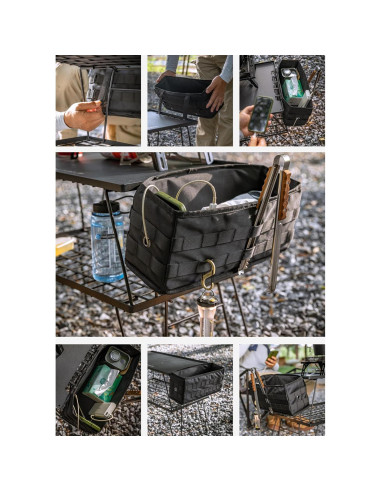 Bolsa de Almacenamiento Lateral Camping Moon Negra 13x35x16cm