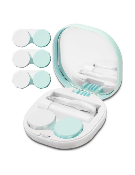 Estuche para Lentes de Contacto Verde Menta con Herramientas