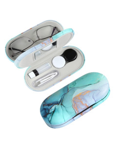 Estuche 2 en 1 AITIME para Lentes de Contacto y Gafas - Verde Mármol