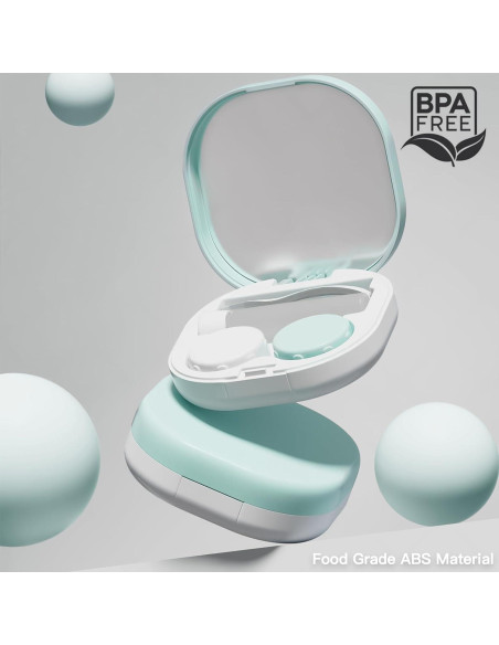 Estuche para Lentes de Contacto Verde Menta con Herramientas