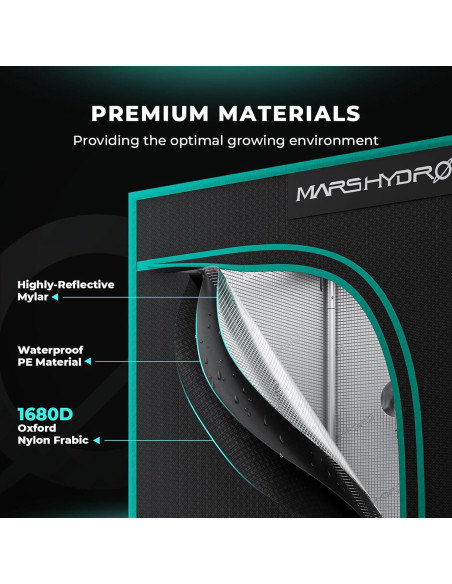 Tienda de Cultivo MARS HYDRO 68.58x68.58x160cm Mylar 1680D