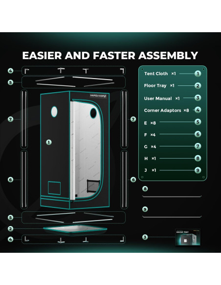 Tienda de Cultivo MARS HYDRO 68.58x68.58x160cm Mylar 1680D