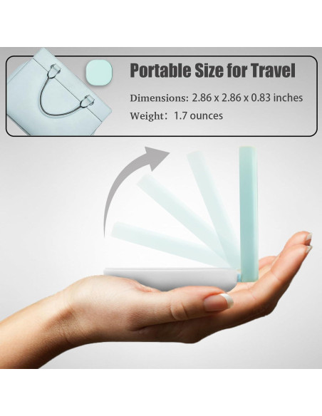 Estuche para Lentes de Contacto Verde Menta con Herramientas