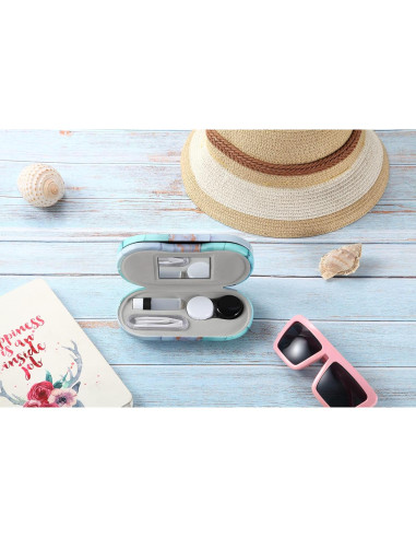 Estuche 2 en 1 AITIME para Lentes de Contacto y Gafas - Verde Mármol