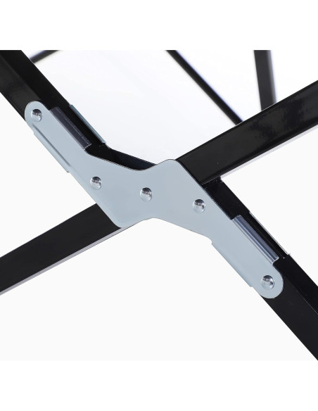 Cama de Camping Plegable Outsunny para 2 Personas Negra 193x125 cm