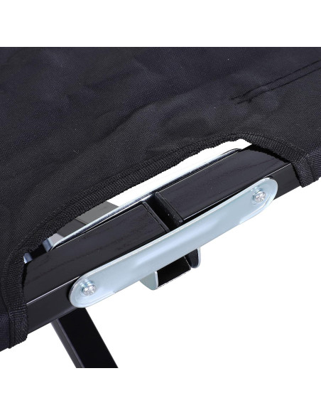 Cama de Camping Plegable Outsunny para 2 Personas Negra 193x125 cm
