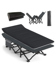 Cama de Camping Plegable ATORPOK con Cojín 204 kg 190.5x68.6 cm