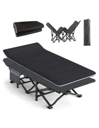 Cama de Camping Plegable ATORPOK con Cojín 204 kg 190.5x68.6 cm