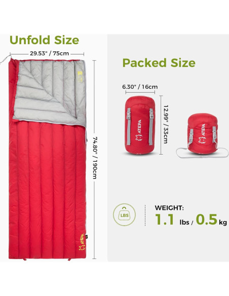 Saco de dormir ATEPA SEATTLE 300 ultraligero 3 estaciones