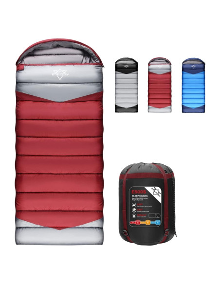 Saco de Dormir ETGLCOZY 4 Estaciones 220.9x85.1cm para Camping