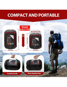 Saco de Dormir ETGLCOZY 4 Estaciones 220.9x85.1cm para Camping 2