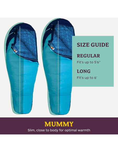 Saco de dormir Marmot Trestles 15 para mujeres - Aislado y resistente al agua