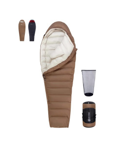 Saco de dormir QEZER 0 grados Momia Plumón 1.5 kg