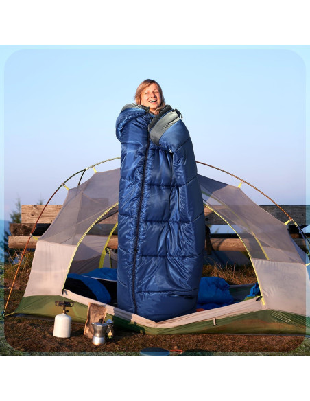 Saco de Dormir Sportneer XXL 0 Grados Invierno Capucha Desmontable