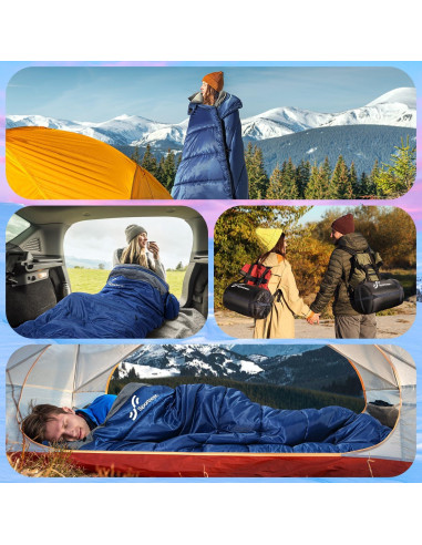 Saco de Dormir Sportneer XXL 0 Grados Invierno Capucha Desmontable