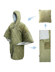 Saco de dormir Night Cat 4 en 1 para camping - Verde militar