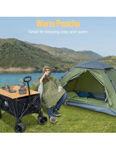 Saco de dormir Night Cat 4 en 1 para camping - Verde militar 2
