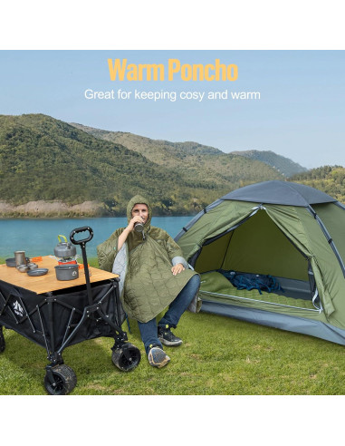 Saco de dormir Night Cat 4 en 1 para camping - Verde militar