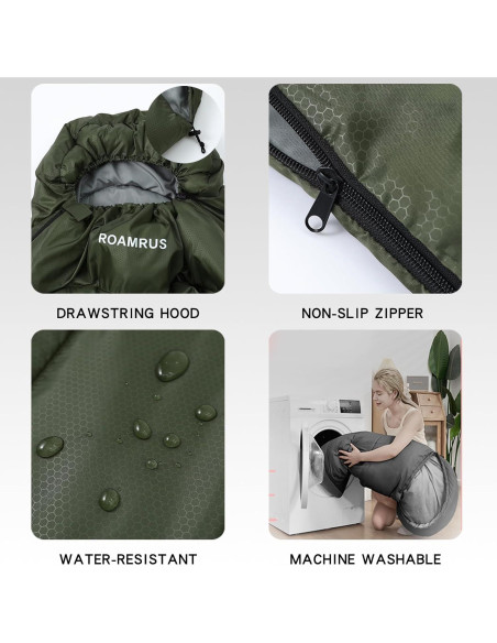 Saco de Dormir ROAMRUS Gris Oscuro 3LB 3/4 Estaciones 1.36kg