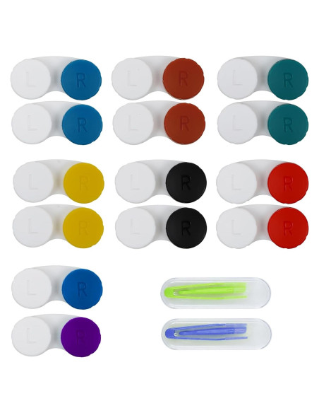 Set de 14 Cajas de Lentes de Contacto Aoutrow Coloridas