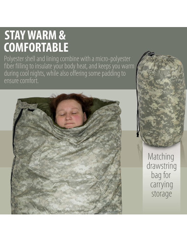 Saco de dormir Maxam Rectangular 71x185 cm Verde Oliva