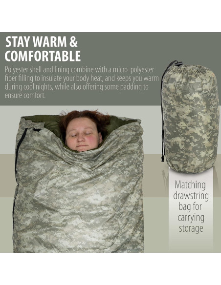 Saco de dormir Maxam Rectangular 71x185 cm Verde Oliva