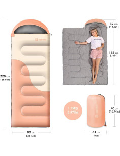 Saco de dormir ligero ESOKA PRON 220x80 cm impermeable 2