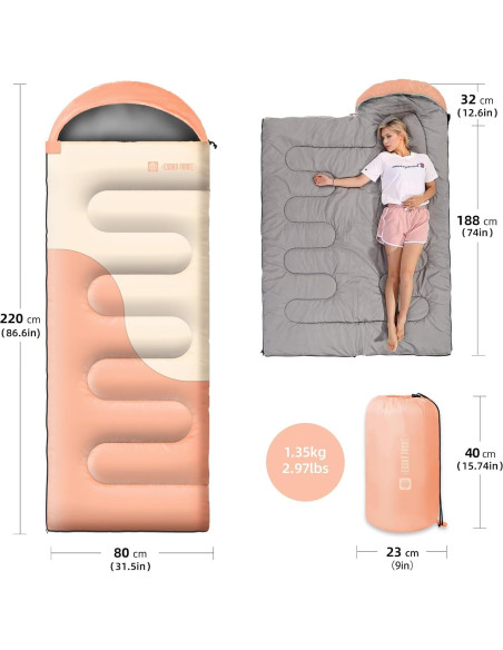 Saco de dormir ligero ESOKA PRON 220x80 cm impermeable