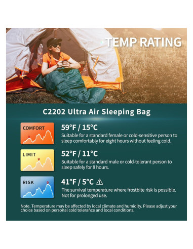 Saco de Dormir Litume C2202 de Plumas 3 Temporadas 500g