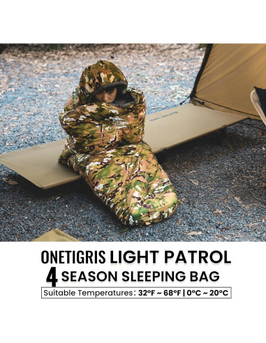 Saco de Dormir Mummy OneTigris 4 Estaciones 0C Camo