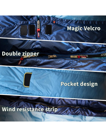 Saco de dormir ultraligero BUERTS 0C para camping y senderismo