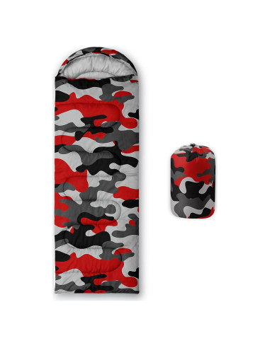 Saco de Dormir Nttopship Individual Camo Rojo 230x80 cm