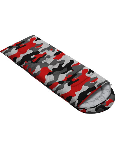 Saco de Dormir Nttopship Individual Camo Rojo 230x80 cm