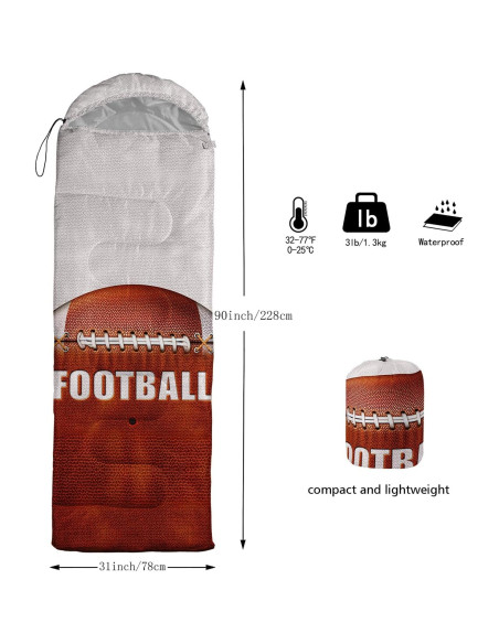 Saco de Dormir BSNTHO 3 Temporadas 79x229cm Impermeable