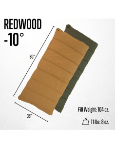 Saco de Dormir ALPS OutdoorZ Redwood -10C Rectangular Beige 2