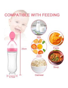 Alimentador de Comida para Bebé Welcoyo Rosa 3 Pcs + 6 Chupetes 2