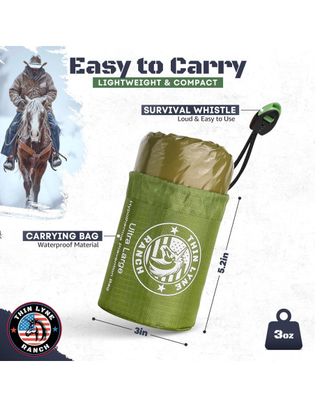 Saco de Dormir de Emergencia Ultra Grande ThinLyneRanch 2 Personas