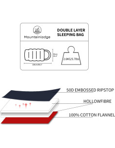 Saco de Dormir MOUNTAINLODGE Glamping Grande Impermeable 2