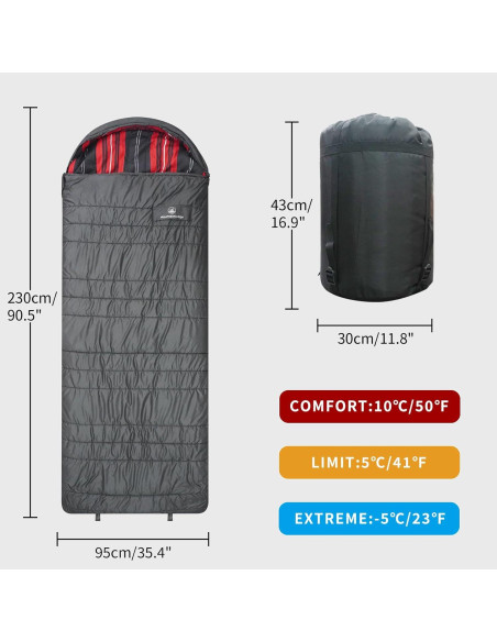 Saco de Dormir MOUNTAINLODGE Glamping Grande Impermeable