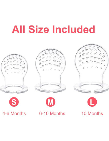 Alimentador de Comida para Bebé Welcoyo Rosa 3 Pcs + 6 Chupetes