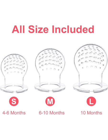 Alimentador de Comida para Bebé Welcoyo Rosa 3 Pcs + 6 Chupetes