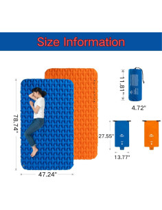 Colchón Inflable Doble Naturehike 120x200 cm 6.45 cm Grosor 2