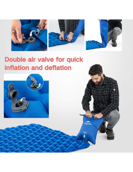 Colchón Inflable Doble Naturehike 120x200 cm 6.45 cm Grosor