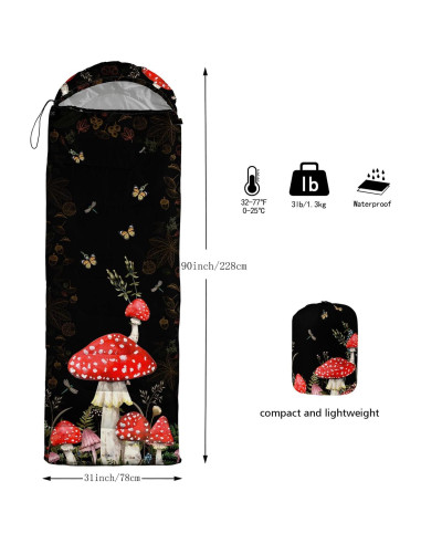 Saco de Dormir XYNHML para Camping 1 Persona Azul 0-25C