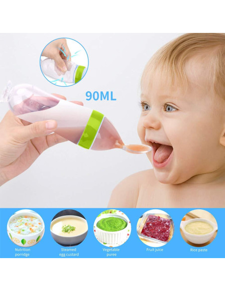 Alimentador de Comida para Bebé Welcoyo Rosa 3 Pcs + 6 Chupetes