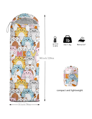 Saco de Dormir Camping 3 Temporadas BailiPromise Microfibra