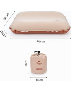 Almohada Inflable Naturehike para Camping - Espuma Silenciosa 3D 2