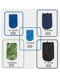 Juego de Sacos de Almacenamiento Frelaxy 5 Piezas 3L a 20L 2