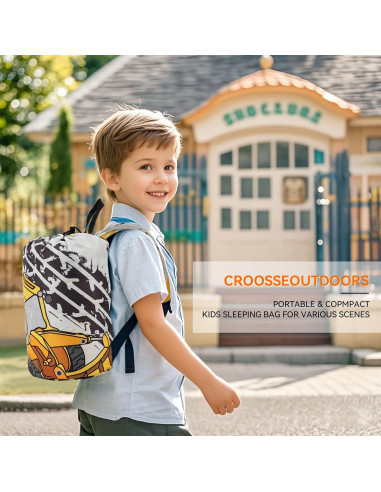 Saco de dormir juvenil Croosseoutdoors amarillo 3 temporadas