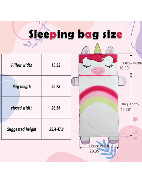 Saco de dormir Wizland para niños - Franela suave 156.7x71.9 cm